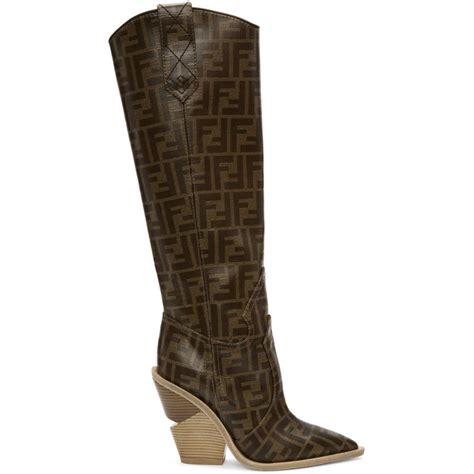 fendi ff tall leather boots|Fendi cowboy boots sale.